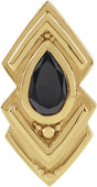 14K Gold Pear Natural Black Onyx Bezel-Set Geometric Necklace or Pendant - Yellow Gold