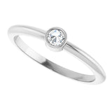 Platinum Round Natural Diamond Bezel-Set Stackable Ring – 2-5.7mm Stones - view 10