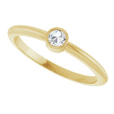 14K Gold Round Natural Diamond Bezel-Set Stackable Ring – 2-5.7mm Stones - Yellow Gold - view 10