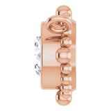 14K Gold Round Natural Diamond Beaded Bezel-Set Necklace – 3-5mm Stones - Rose Gold - view 3