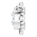 14K Gold Round Natural Diamond Beaded Bezel-Set Necklace – 3-5mm Stones - White Gold - view 3