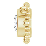 14K Gold Round Lab-Grown Diamond Beaded Bezel-Set Necklace - Yellow Gold - view 3