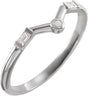 Platinum Round Natural White Opal & Natural Diamond Accented Cabochon V Ring