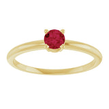 14K Gold Round Ruby Youth Birthstone Ring - Yellow Gold - view 7