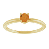14K Gold Round Citrine Youth Birthstone Ring - Yellow Gold - view 7