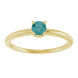 14K Gold Round Lab-Grown Ruby Youth Birthstone Ring - Yellow Gold - view 7