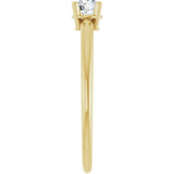 14K Gold Round Natural White Sapphire Youth Birthstone Ring - Yellow Gold - view 8