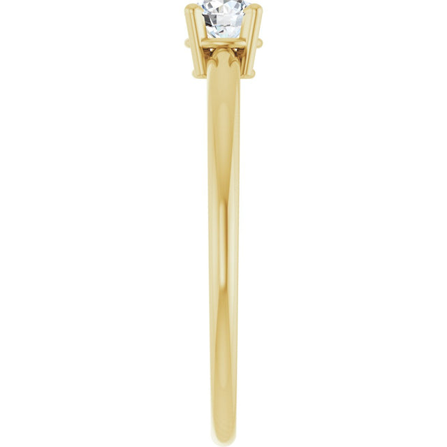14K Gold Round Natural Diamond Youth Birthstone Ring - Yellow Gold - view 9