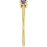 14K Gold Round Alexandrite Youth Birthstone Ring - Yellow Gold - view 9