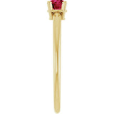 14K Gold Round Natural Ruby Youth Birthstone Ring - Yellow Gold - view 8