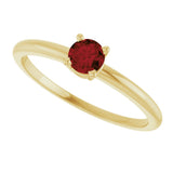 14K Gold Round Garnet Youth Birthstone Ring - Yellow Gold - view 9