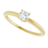 14K Gold Round Natural White Sapphire Youth Birthstone Ring - Yellow Gold - view 9