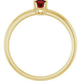 14K Gold Round Garnet Youth Birthstone Ring - Yellow Gold - view 10