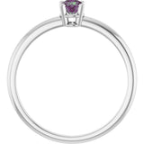 14K Gold Round Alexandrite Youth Birthstone Ring - White Gold - view 7