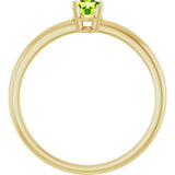 14K Gold Round Natural Peridot Youth Birthstone Ring - Yellow Gold - view 10
