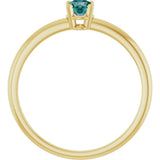 14K Gold Round Lab-Grown Ruby Youth Birthstone Ring - Yellow Gold - view 10