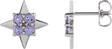 Platinum Round Natural Tanzanite Star Earrings