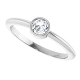 Platinum Round Natural Diamond Bezel-Set Stackable Ring – 2-5.7mm Stones - view 10