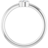 Platinum Round Natural Diamond Bezel-Set Stackable Ring – 2-5.7mm Stones - view 7