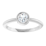 Platinum Round Natural Diamond Bezel-Set Stackable Ring – 2-5.7mm Stones - view 8