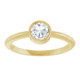 14K Gold Round Natural Diamond Bezel-Set Stackable Ring – 2-5.7mm Stones - Yellow Gold - view 8