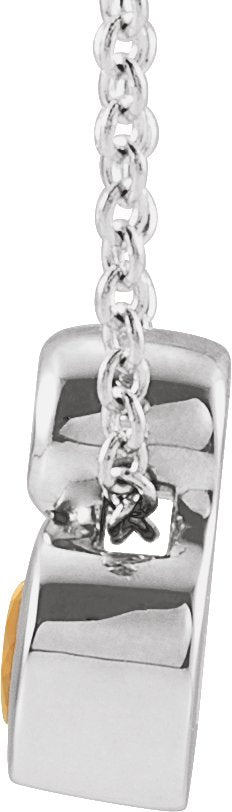 14K Gold Oval Natural Citrine Bezel-Set Necklace or Slide Pendant - White Gold - view 4