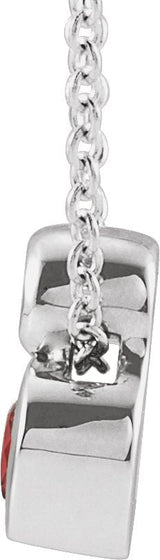 Platinum Oval Natural Mozambique Garnet Bezel-Set Necklace or Slide Pendant - view 4