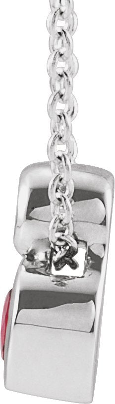 Platinum Oval Natural Ruby Bezel-Set Necklace or Slide Pendant - view 4