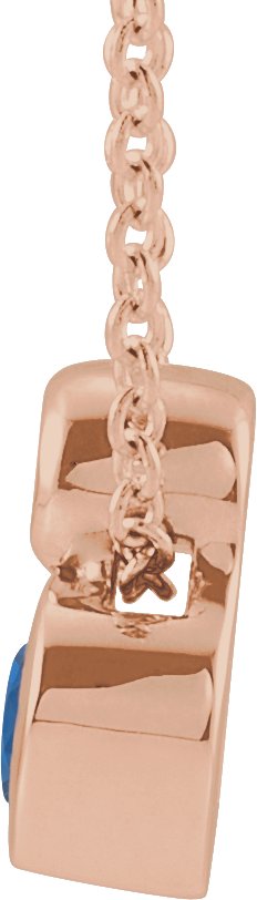 14K Gold Oval Natural Blue Sapphire Bezel-Set Necklace or Slide Pendant - Rose Gold - view 4