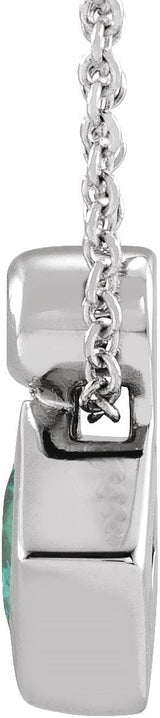 Platinum Oval Lab-Grown Alexandrite Bezel-Set Necklace or Slide Pendant - view 4