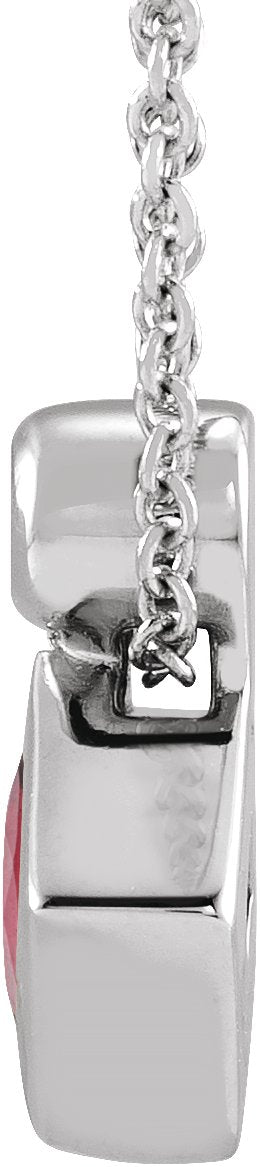 Platinum Oval Natural Ruby Bezel-Set Necklace or Slide Pendant - view 4