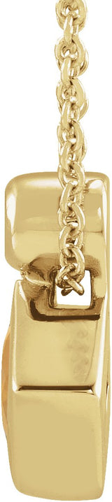 14K Gold Oval Natural Citrine Bezel-Set Necklace or Slide Pendant - Yellow Gold - view 4