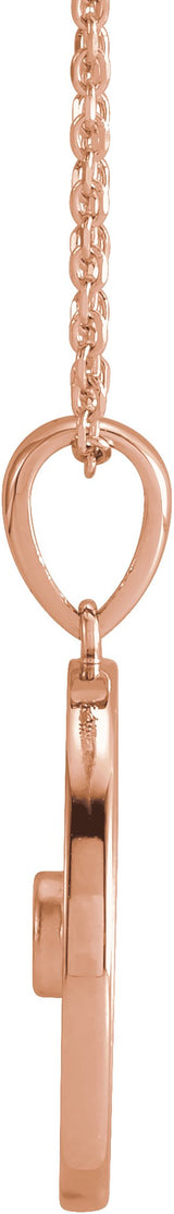 14K Gold Round Natural White Sapphire Beaded Disc Necklace or Pendant - Rose Gold - view 2