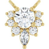 14K Gold Round Lab-Grown Diamond Accented Necklace – 1/4 CTW - Yellow Gold