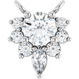 14K Gold Round Lab-Grown Diamond Accented Necklace – 1/4 CTW - White Gold