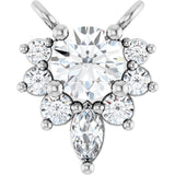 14K Gold Round Natural Diamond Accented Necklace – 1/4 CTW - White Gold