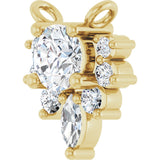 14K Gold Round Natural Diamond Accented Necklace – 1/4 CTW - Yellow Gold - view 2