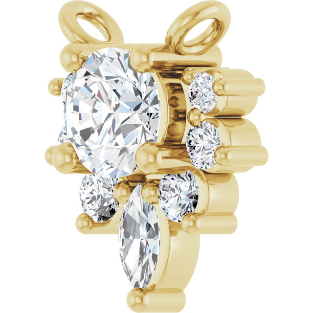 14K Gold Round Natural Diamond Accented Necklace – 1/4 CTW - Yellow Gold - view 2