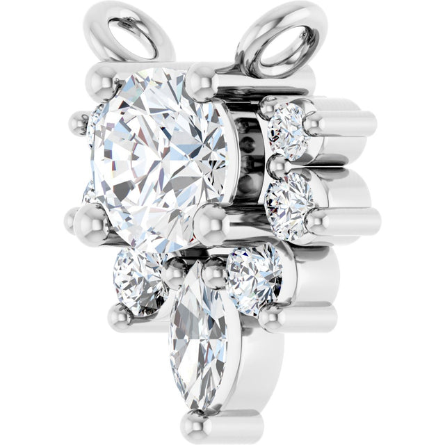 Platinum Round Natural Diamond Accented Necklace – 1/4 CTW - view 2