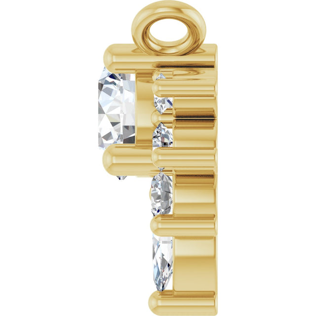 14K Gold Round Natural Diamond Accented Necklace – 1/4 CTW - Yellow Gold - view 3