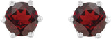 Platinum Natural Mozambique Garnet & Natural Diamond Round 6-Prong Accented Crown Stud Earrings - view 2