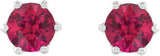 Platinum Natural Ruby & Natural Diamond Round 6-Prong Accented Crown Stud Earrings - view 2
