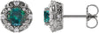 Platinum Lab-Grown Alexandrite & Natural Diamond Round 4-Prong Halo-Style Earrings