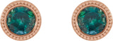 14K Gold Lab-Grown Alexandrite Round Bezel-Set Stud Earrings - Rose Gold - view 2