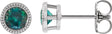 Platinum Natural Alexandrite Round Bezel-Set Stud Earrings