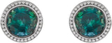 Platinum Natural Alexandrite Round Bezel-Set Stud Earrings - view 2