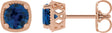 14K Gold Lab-Grown Blue Sapphire Round 4-Prong Earrings - Rose Gold