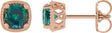 14K Gold Lab-Grown Alexandrite Round 4-Prong Earrings - Rose Gold