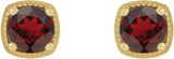 14K Gold Natural Mozambique Garnet Round 4-Prong Earrings - Yellow Gold - view 2