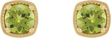 14K Gold Natural Peridot Round 4-Prong Earrings - Yellow Gold - view 2